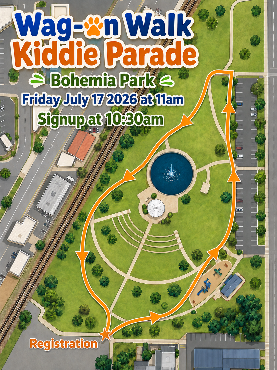Wag-on Walk Kiddie Parade route map